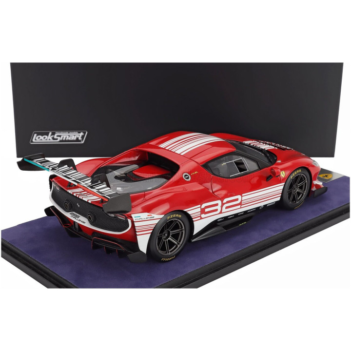 LOOKSMART FERRARI 296 GT3 3.0L TWIN TURBO V6 CHALLENGE N 32 FINALI MONDIALI MUGELLO ITALY 2023 - CON VETRINA - WITH SHOWCASE