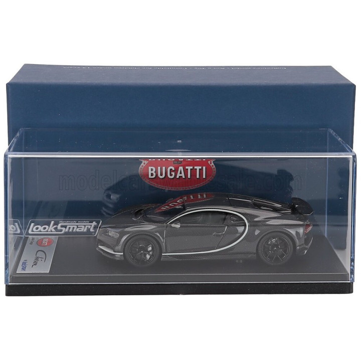 LOOKSMART BUGATTI CHIRON SPORT N 16 WING UP 2019 - GREY CARBON 1/43