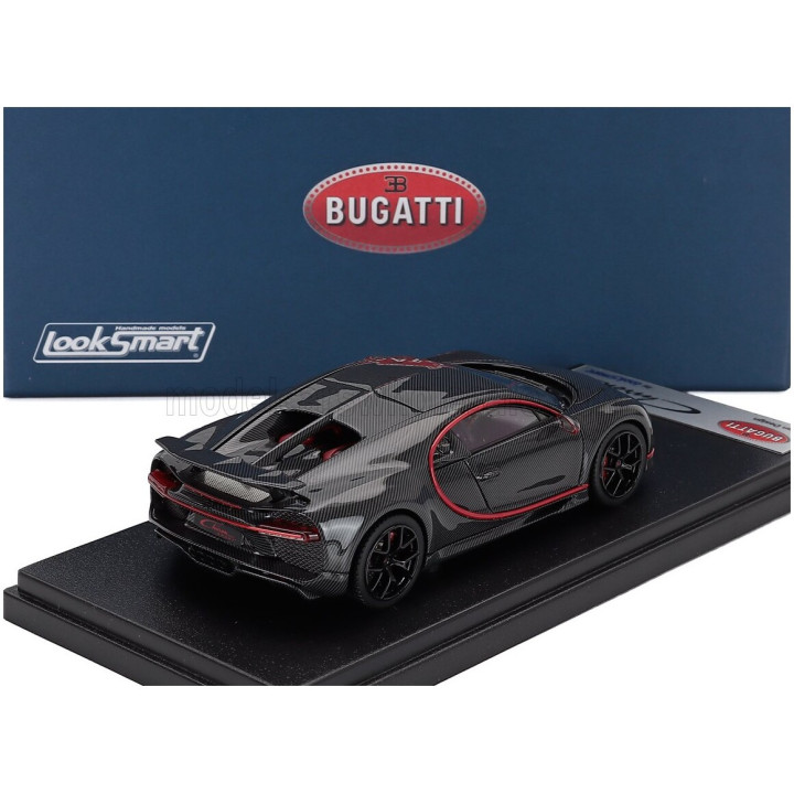 LOOKSMART BUGATTI CHIRON SPORT N 16 WING UP 2019 - GREY CARBON RED 1/43