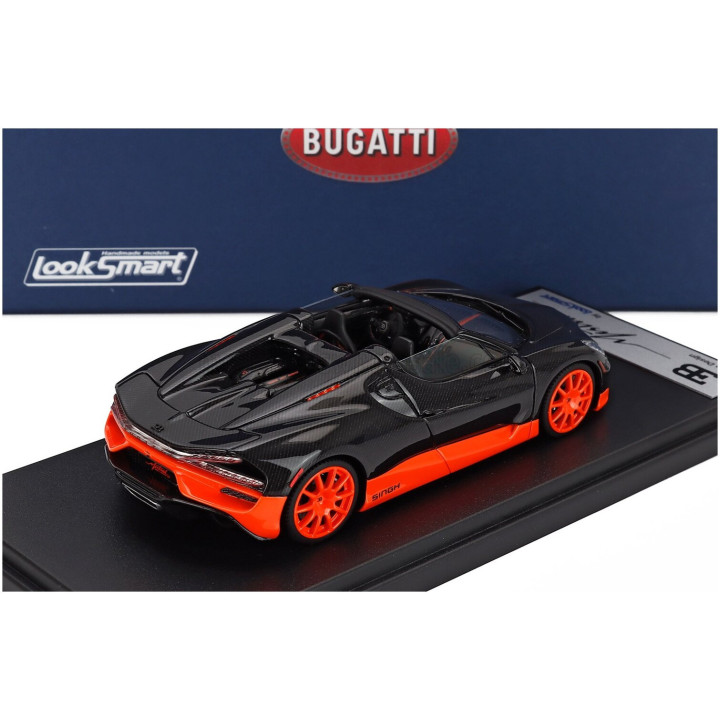 LOOKSMART BUGATTI MISTRAL W16 WORLD RECORD CONFIGURATION 2023 - BLACK ORANGE FLUO 1/43