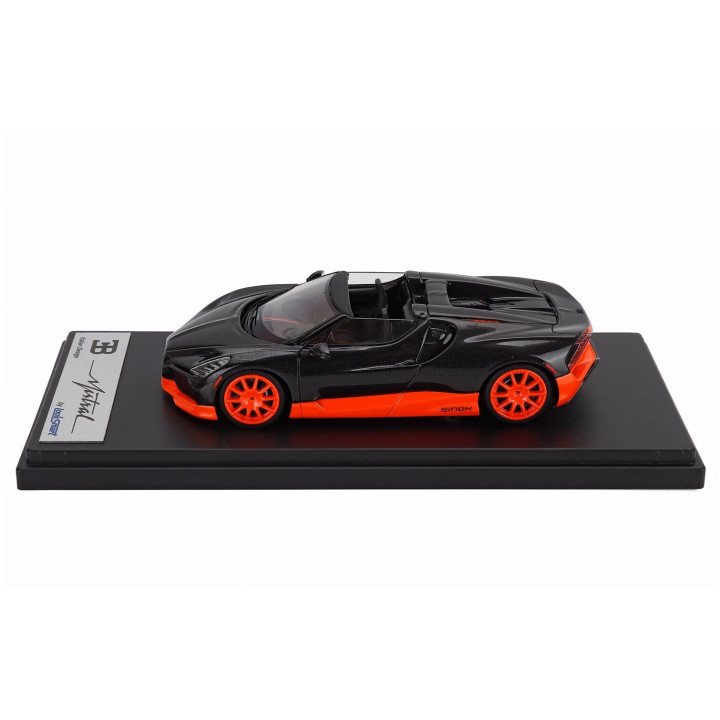 LOOKSMART BUGATTI MISTRAL W16 WORLD RECORD CONFIGURATION 2023 - BLACK ORANGE FLUO 1/43