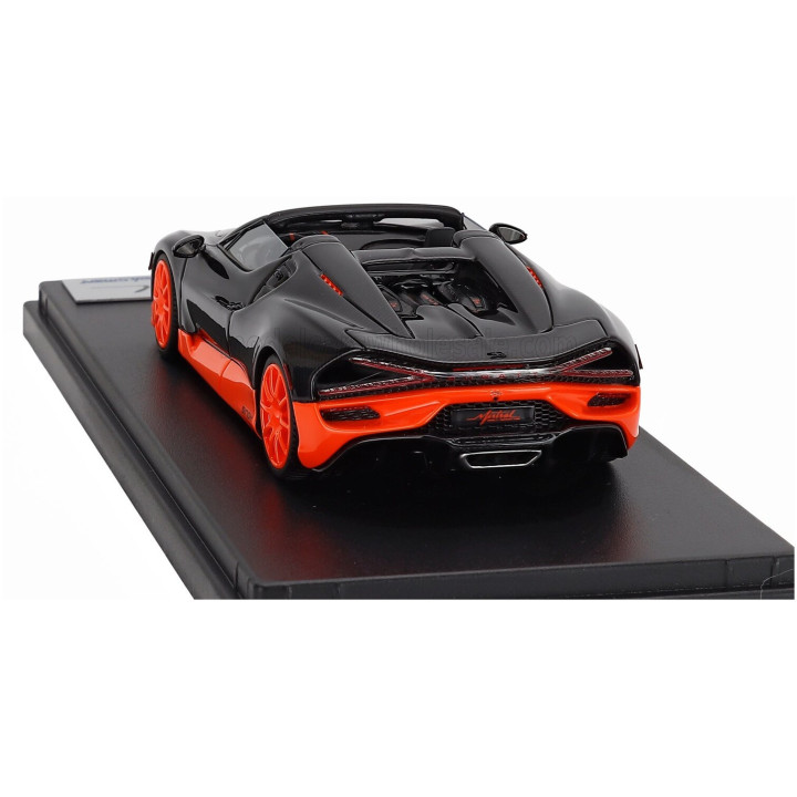 LOOKSMART BUGATTI MISTRAL W16 WORLD RECORD CONFIGURATION 2023 - BLACK ORANGE FLUO 1/43