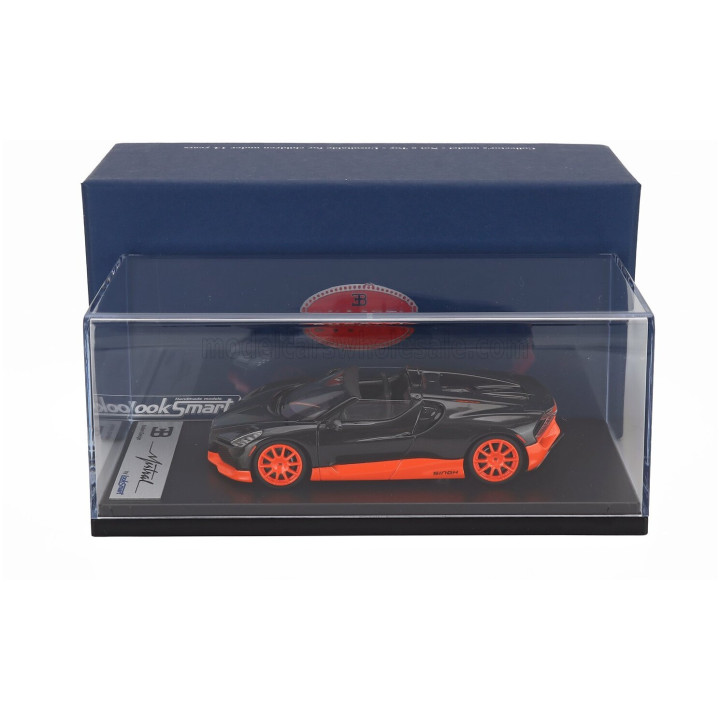 LOOKSMART BUGATTI MISTRAL W16 WORLD RECORD CONFIGURATION 2023 - BLACK ORANGE FLUO 1/43