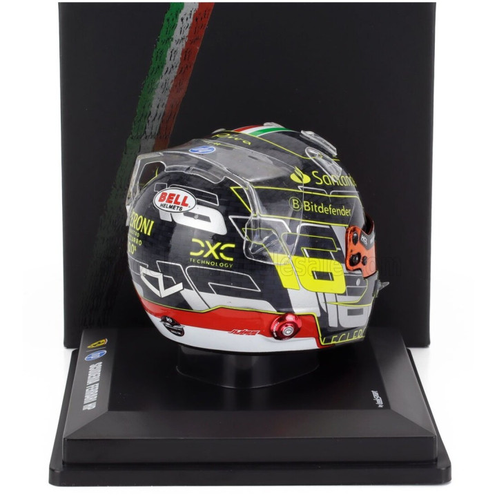 LOOKSMART BELL HELMET CASCO HELMET F1 CHARLES LECLERC TEAM FERRARI HP N 16 WINNER MONZA ITALY GP 2024 - BLACK 1/5