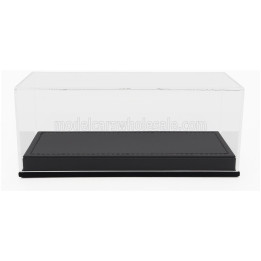 LUXBOX VETRINA DISPLAY BOX BASE IN ECOPELLE NERA - SYNTHETIC LEATHER BASE BLACK - Lungh.LENGHT 16.5 cm X Largh.WIDTH 7.4 cm X