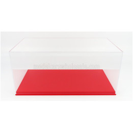 LUXCASE VETRINA DISPLAY BOX BASE IN ECOPELLE ROSSA - SYNTHETIC LEATHER BASE RED - Lungh.LENGHT 45.8 cm X Largh.WIDTH 25.1 cm X