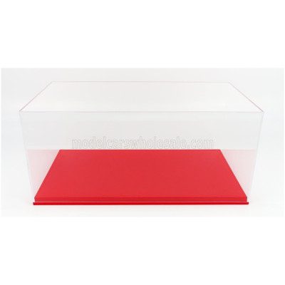 LUXCASE VETRINA DISPLAY BOX BASE IN ECOPELLE ROSSA - SYNTHETIC LEATHER BASE RED - Lungh.LENGHT 45.8 cm X Largh.WIDTH 25.1 cm X