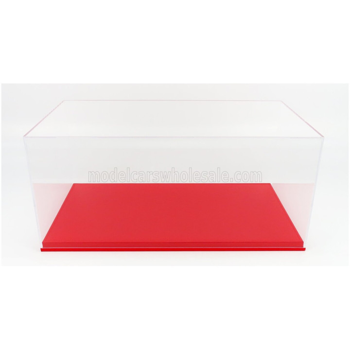 LUXCASE VETRINA DISPLAY BOX BASE IN ECOPELLE ROSSA - SYNTHETIC LEATHER BASE RED - Lungh.LENGHT 45.8 cm X Largh.WIDTH 25.1 cm X