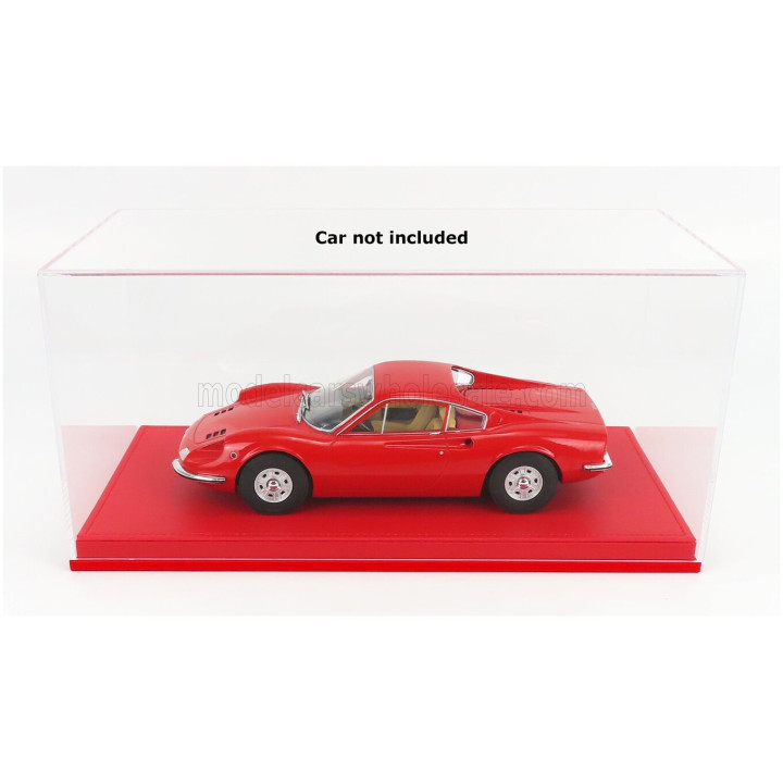LUXCASE VETRINA DISPLAY BOX BASE IN ECOPELLE ROSSA - SYNTHETIC LEATHER BASE RED - Lungh.LENGHT 45.8 cm X Largh.WIDTH 25.1 cm X