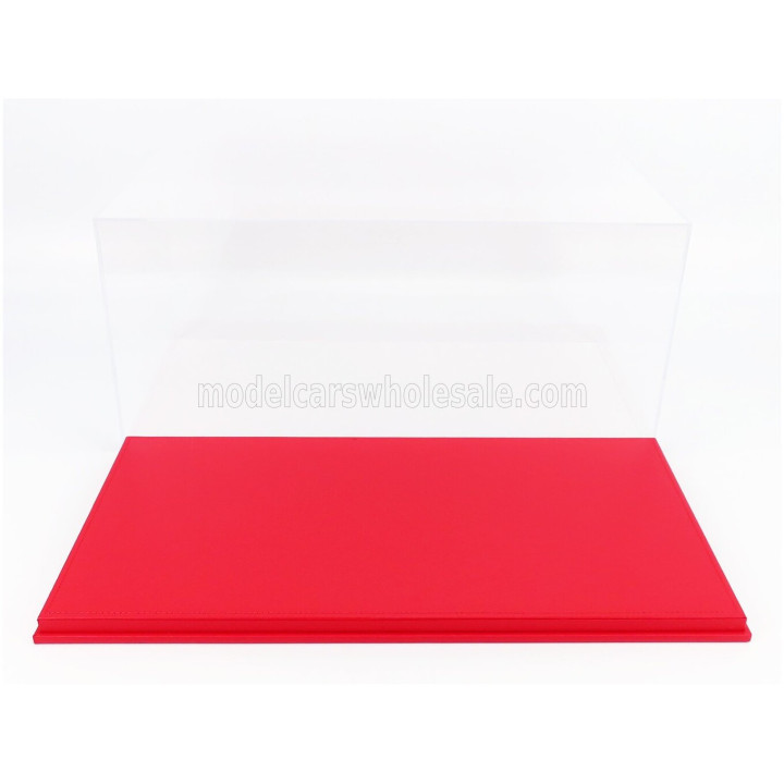 LUXCASE VETRINA DISPLAY BOX BASE IN ECOPELLE ROSSA - SYNTHETIC LEATHER BASE RED - Lungh.LENGHT 45.8 cm X Largh.WIDTH 25.1 cm X