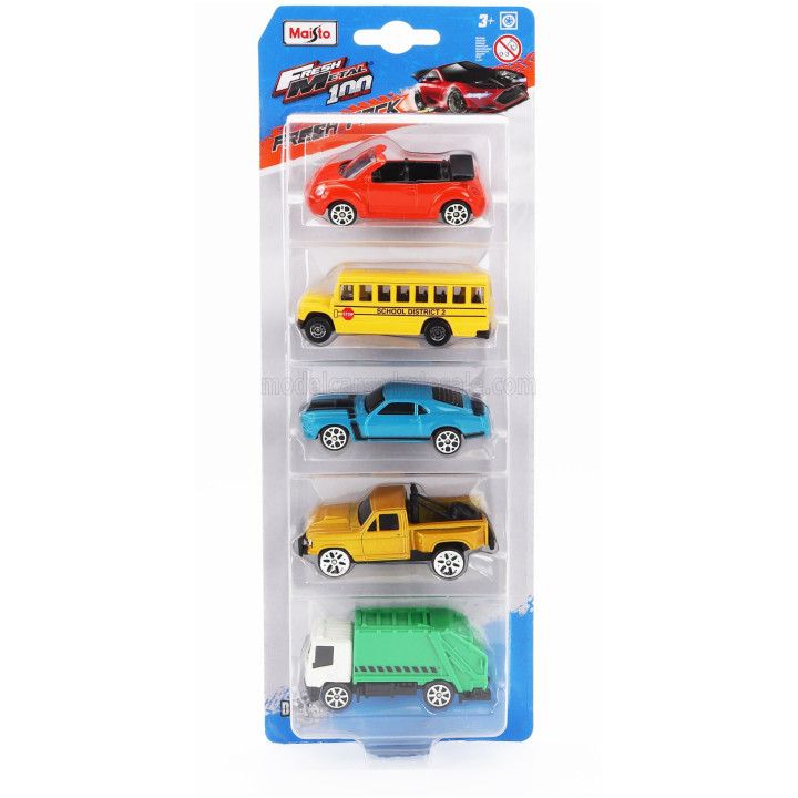 MAISTO VOLKSWAGEN SET ASSORTMENT 5 CARS PIECES - VARIOUS 1/64