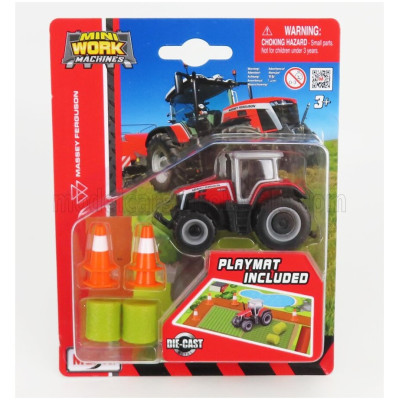 MAISTO MASSEY FERGUSON 8S.265 TRACTOR WITH PLAYMAT 2020 - RED GREY 1/64