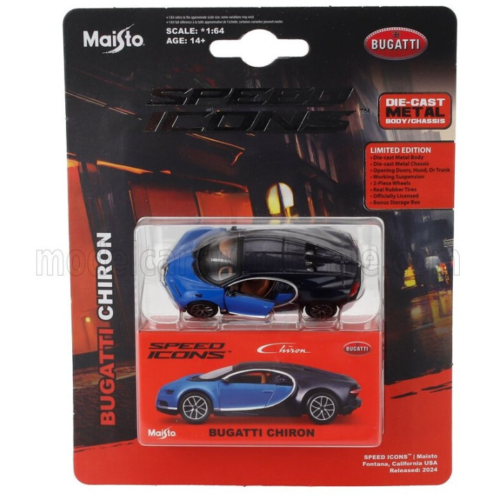 MAISTO BUGATTI CHIRON 2016 - BLUE BLACK 1/64