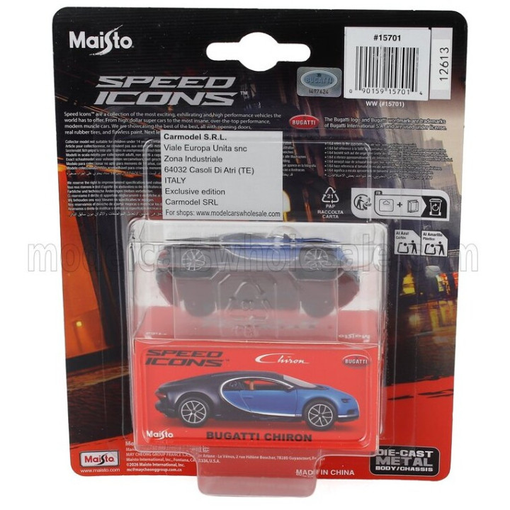 MAISTO BUGATTI CHIRON 2016 - BLUE BLACK 1/64