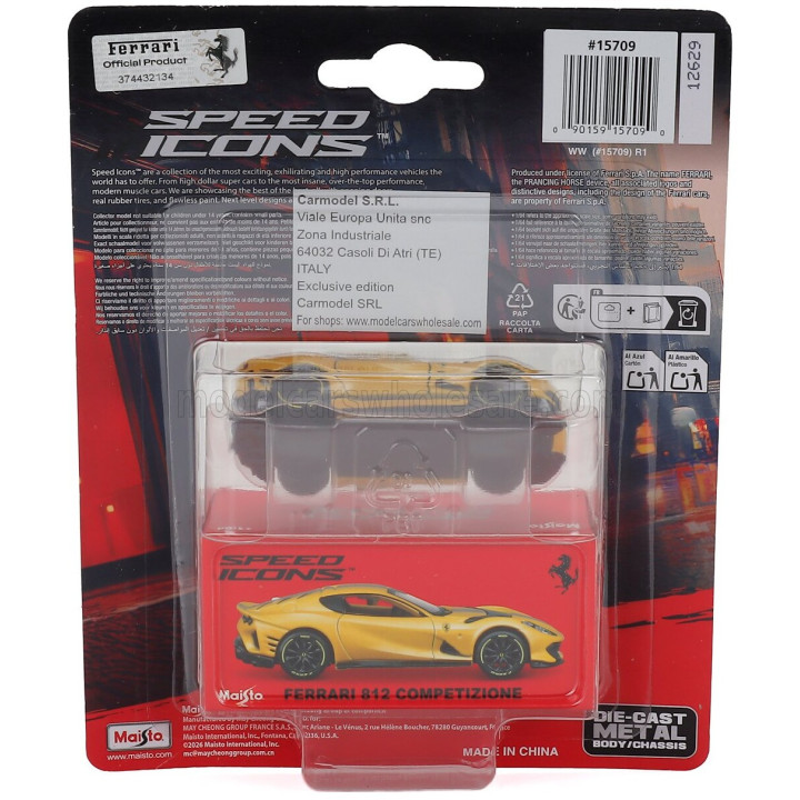 MAISTO FERRARI 812 COMPETIZIONE 2021 - YELLOW 1/64