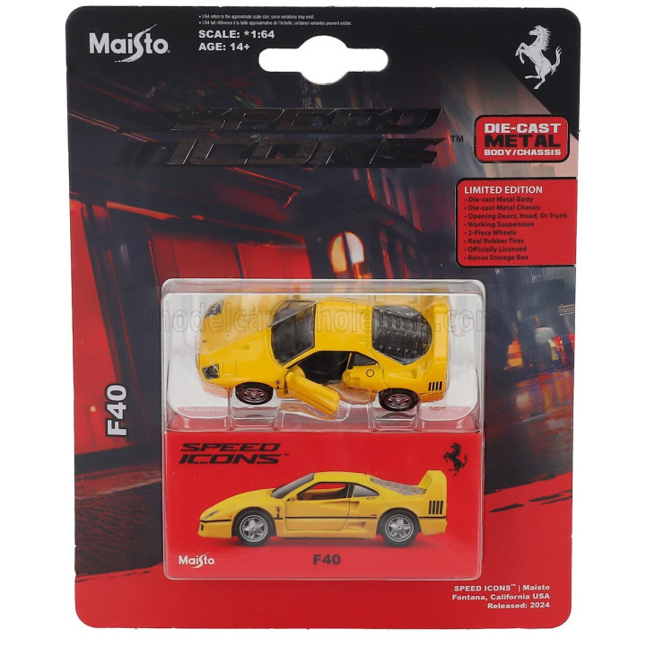 MAISTO FERRARI F40 1987 - YELLOW 1/64