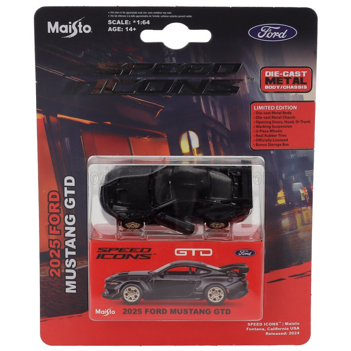 MAISTO FORD USA MUSTANG GTD COUPE 2025 - BLACK 1/64