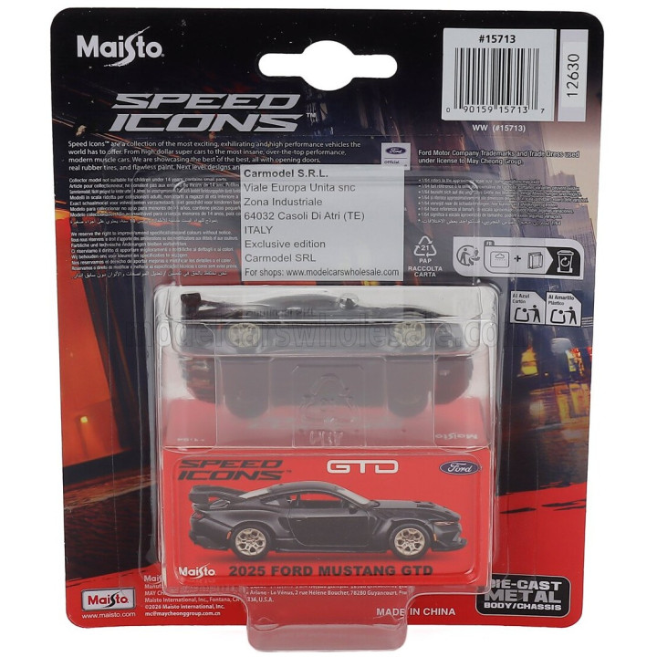 MAISTO FORD USA MUSTANG GTD COUPE 2025 - BLACK 1/64