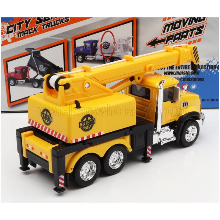 MAISTO MACK ANTHEM TRUCK 3-ASSI CANE GRU 2020 - YELLOW BLACK 1/64
