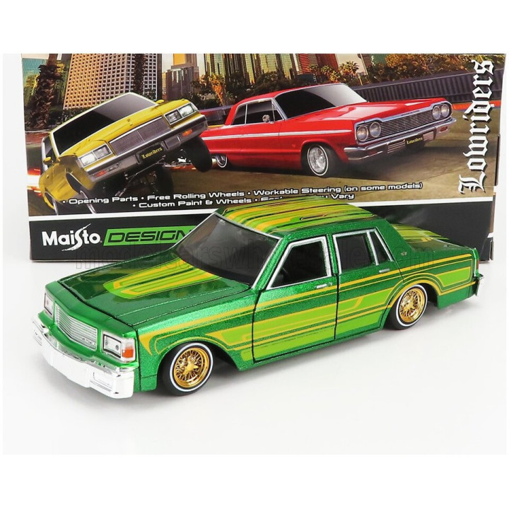 MAISTO CHEVROLET CAPRICE CUSTOM 1987 - GREEN MET YELLOW 1/26