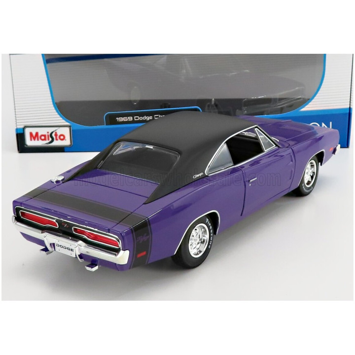 MAISTO DODGE CHARGER R/T COUPE 1969 - PURPLE MET 1/18