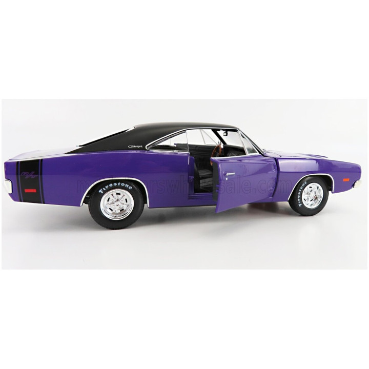 MAISTO DODGE CHARGER R/T COUPE 1969 - PURPLE MET 1/18