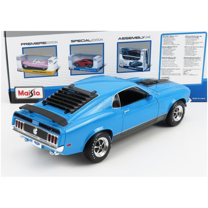 MAISTO FORD USA MUSTANG MACH-1 COUPE 1970 - BLUE BLACK 1/18