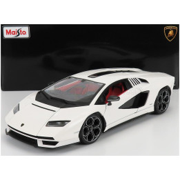 MAISTO LAMBORGHINI COUNTACH LPi 800-4 2021 - BLACK BOX - BIANCO SIDERALE - WHITE 1/18