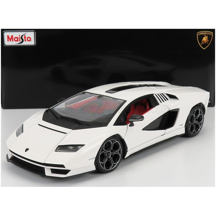 MAISTO LAMBORGHINI COUNTACH LPi 800-4 2021 - BLACK BOX - BIANCO SIDERALE - WHITE 1/18