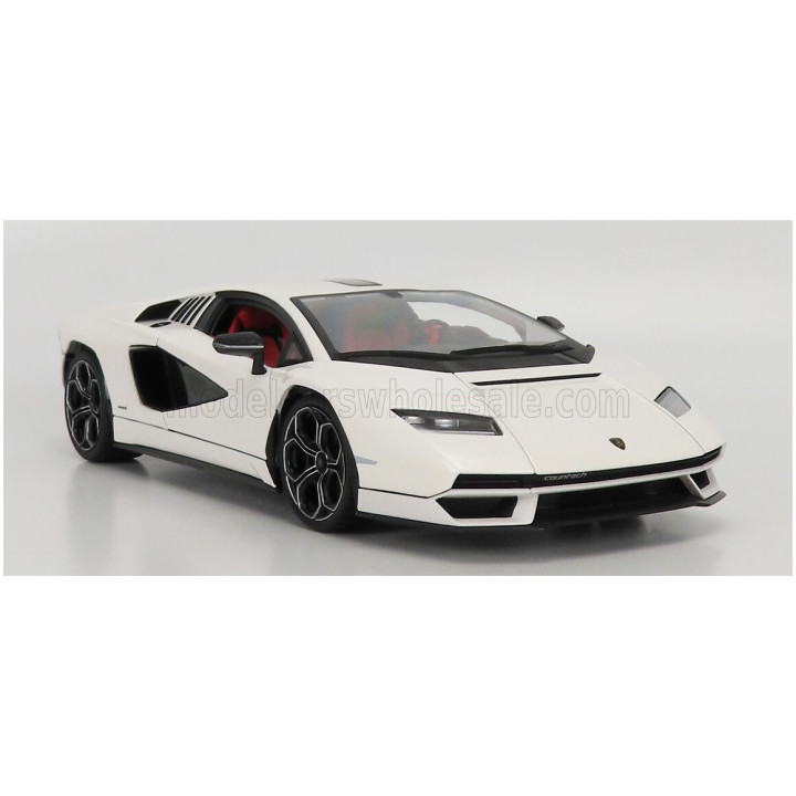 MAISTO LAMBORGHINI COUNTACH LPi 800-4 2021 - BLACK BOX - BIANCO SIDERALE - WHITE 1/18