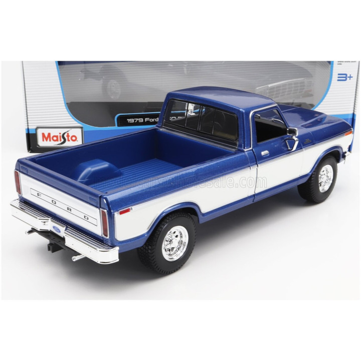 MAISTO FORD USA F-150 PICK-UP 1979 - BLUE WHITE 1/18