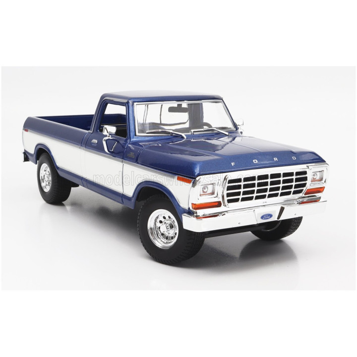 MAISTO FORD USA F-150 PICK-UP 1979 - BLUE WHITE 1/18