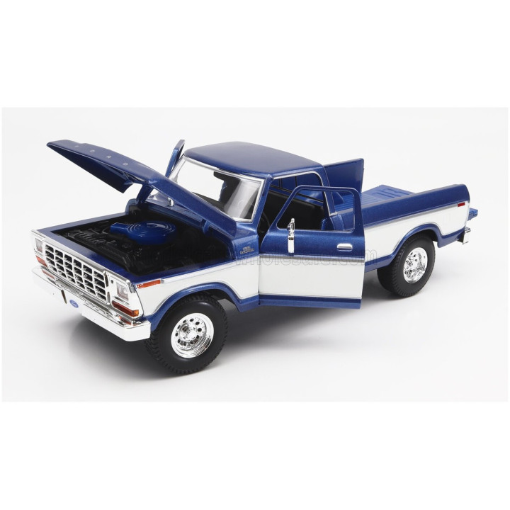 MAISTO FORD USA F-150 PICK-UP 1979 - BLUE WHITE 1/18
