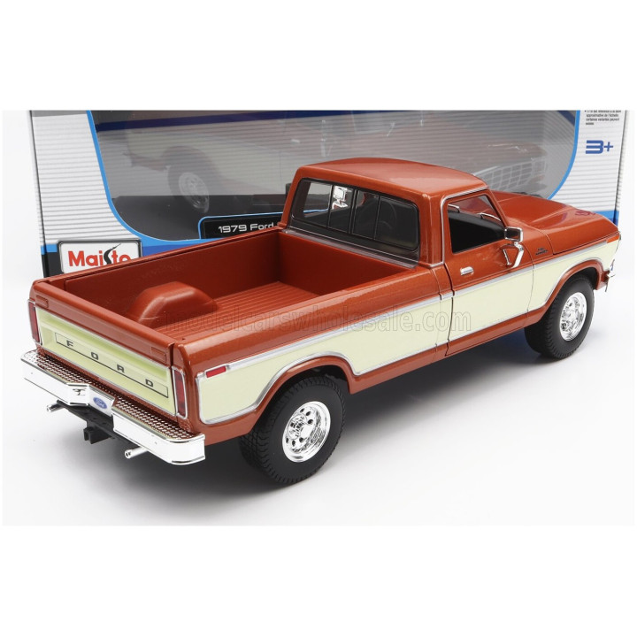 MAISTO FORD USA F-150 PICK-UP 1979 - BROWN WHITE 1/18