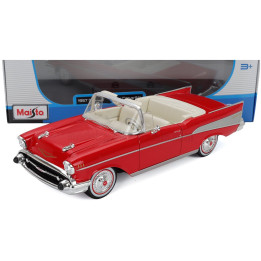 MAISTO CHEVROLET BEL AIR CABRIOLET 1957 - RED 1/18