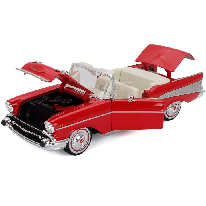 MAISTO CHEVROLET BEL AIR CABRIOLET 1957 - RED 1/18