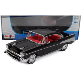 MAISTO CHEVROLET BEL AIR COUPE 1957 - BLACK 1/18
