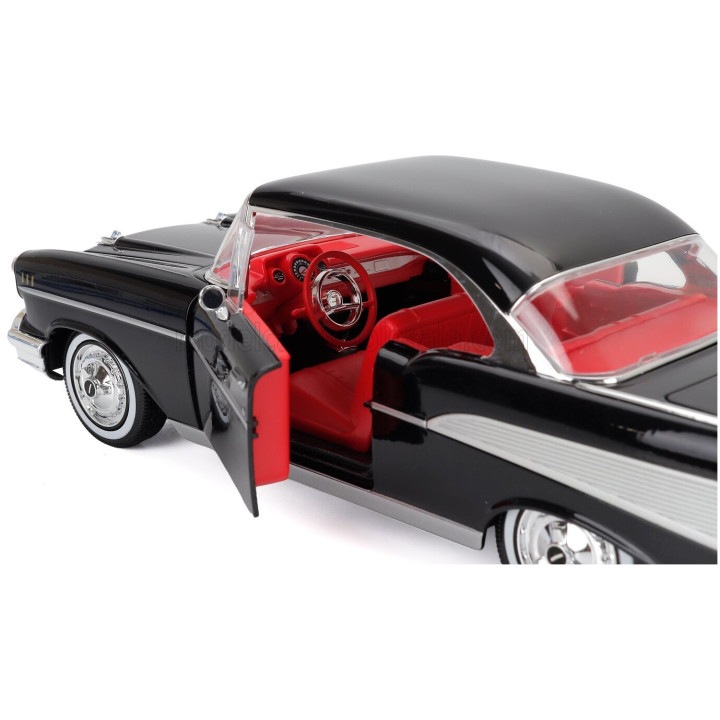 MAISTO CHEVROLET BEL AIR COUPE 1957 - BLACK 1/18
