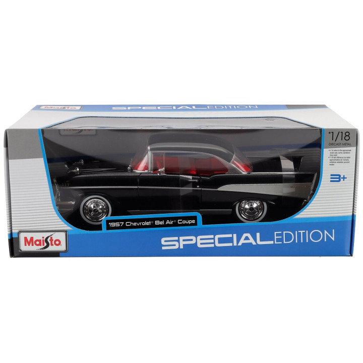 MAISTO CHEVROLET BEL AIR COUPE 1957 - BLACK 1/18