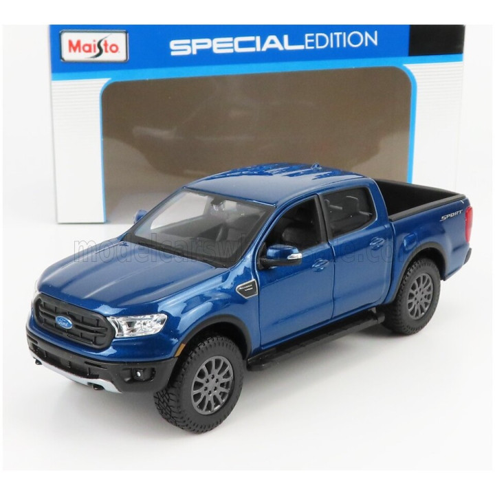MAISTO FORD USA RANGER FX4 SPORT PICK-UP DOUBLE CABINE 2019 - BLUE 1/27