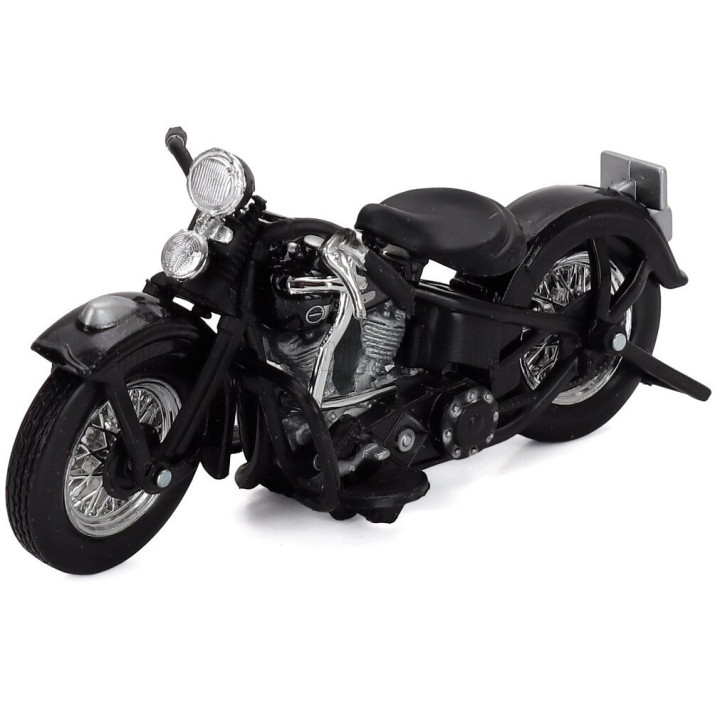 MAISTO CHEVROLET 3100 PICK-UP 1950 + MOTORCYCLE HARLEY DAVIDSON FL PANHEAD 1948 - BLACK SILVER 1/24