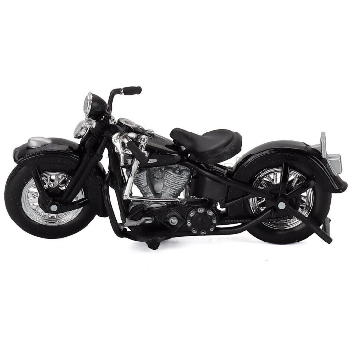 MAISTO CHEVROLET 3100 PICK-UP 1950 + MOTORCYCLE HARLEY DAVIDSON FL PANHEAD 1948 - BLACK SILVER 1/24