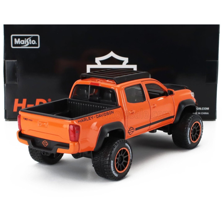 MAISTO TOYOTA TACOMA TRD PRO PICK-UP HARLEY DAVIDSON 2023 - ORANGE BLACK 1/24