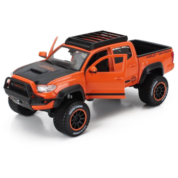 MAISTO TOYOTA TACOMA TRD PRO PICK-UP HARLEY DAVIDSON 2023 - ORANGE BLACK 1/24