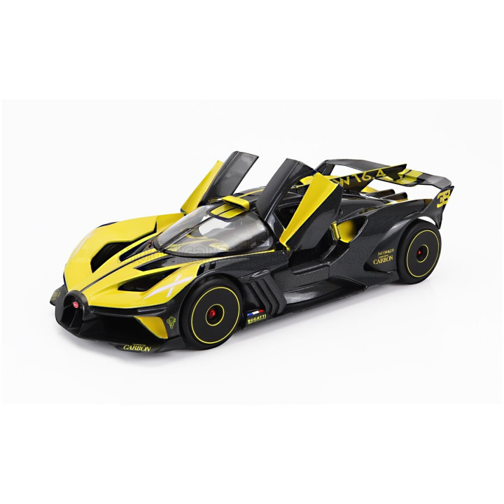 MAISTO BUGATTI BOLIDE W16 8.0 FOUR-TURBO 1850hp 500km/h 2020 - YELLOW BLACK 1/24