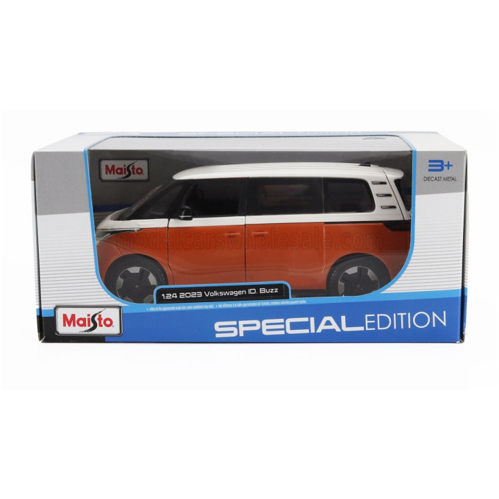 MAISTO VOLKSWAGEN ID.BUZZ MINIBUS 2023 - ORANGE WHITE 1/25