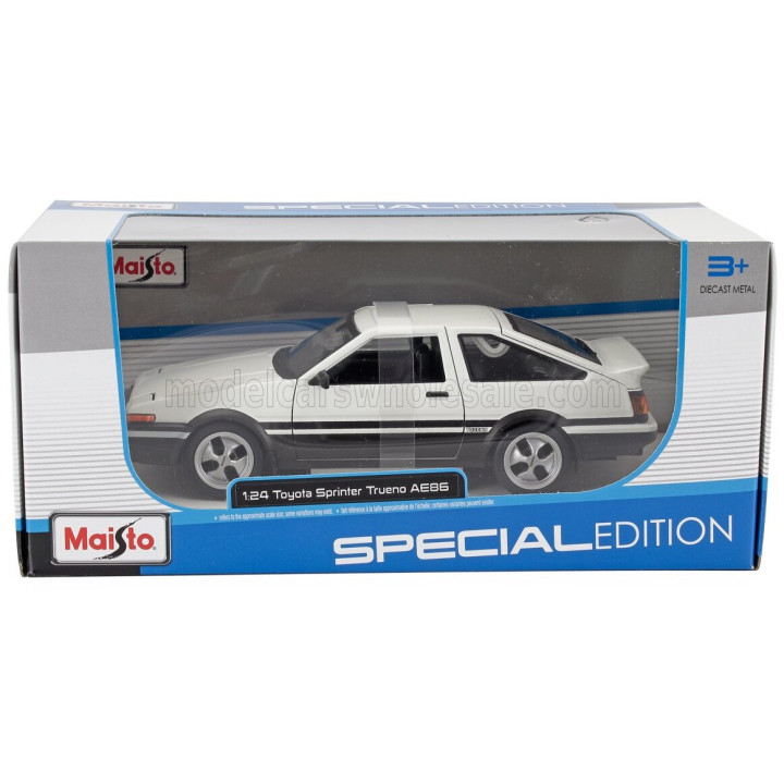 MAISTO TOYOTA SPRINTER TRUENO AE86 1979 - WHITE BLACK 1/24