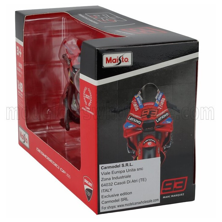 MAISTO DUCATI DESMOSEDICI GP25 TEAM LENOVO N 63 MOTOGP SEASON 2025 FRANCESCO BAGNAIA - RED 1/18