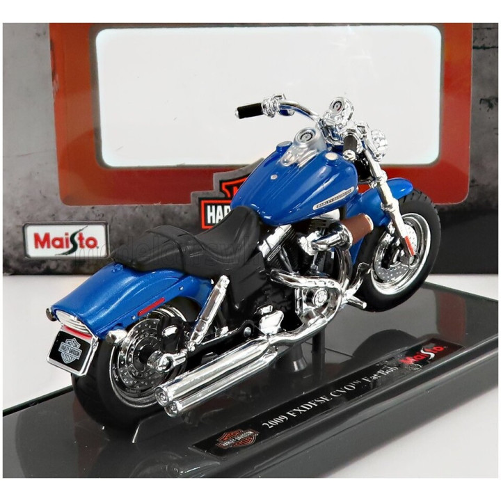 MAISTO HARLEY DAVIDSON FXDFSE CVO FAT BOB 2009 - BLUE MET 1/18