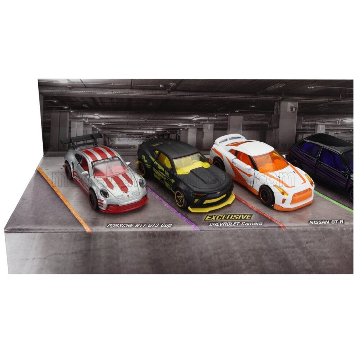 MAJORETTE PORSCHE SET 5X 911 992 GT3 CUP - CHEVROLET CAMARO - NISSAN GT-R - RENAULT CLIO 16V - BUGATTI CHIRON PUR SPORT